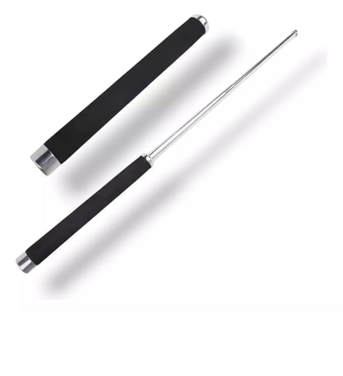 Stainless Steel self Defence Stick Trekking Poles Foldable Pointer Compact Magical Extendable Wand with Comfortable Grip & Hiking Stick, Extendable Wand with Non-Slip Grip image 5