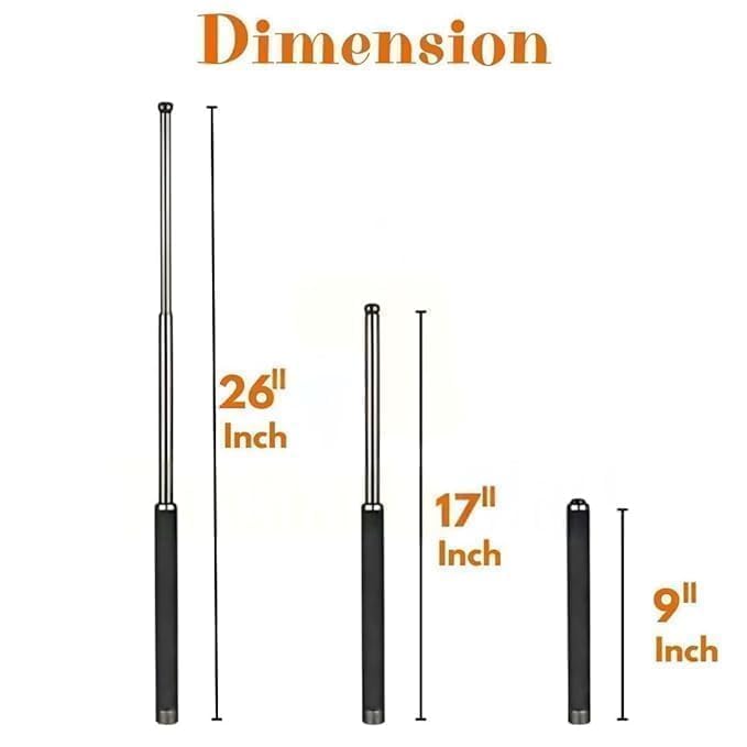 Stainless Steel self Defence Stick Trekking Poles Foldable Pointer Compact Magical Extendable Wand with Comfortable Grip & Hiking Stick, Extendable Wand with Non-Slip Grip image 4
