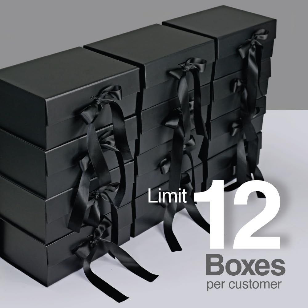 RBS® - Gift Box (23 x 16 x 10cm) Gift Boxes for Packaging (1 Pack) Decorative Gift Box empty Multipurpose Gift Hampers Holds Upto 5 kg Occasion Gifting Box Foldable Gift Packaging Boxes (Black) image 4