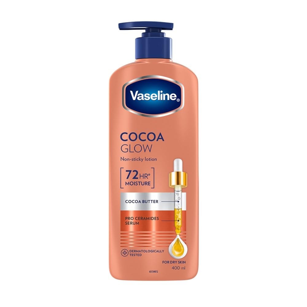 Vaseline Cocoa Glow Serum In Lotion, 400 ml | 100% Pure Cocoa & Shea Butter for Glowing & Soft Skin image 2
