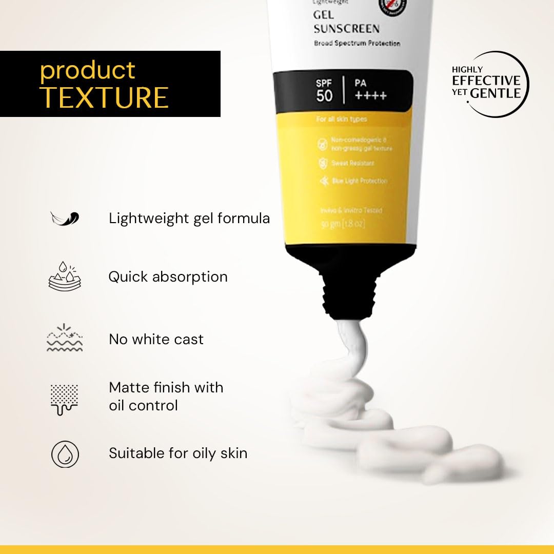 Deconstruct Gel Sunscreen for Oily skin SPF 50 PA++++ |100% Photostable Sunscreen |4 New Gen UV Filters |In-Vivo |Lightweight, Airy, Non-greasy |For oily, combination, normal skin |For Men & Women - 50gm image 3