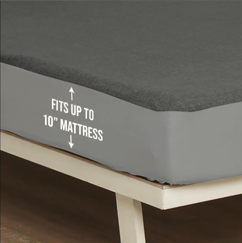 Wakefit Water Proof Terry Cotton Feel Mattress Protector | Alloy Grey | Machine Washable | Super Soft | Fits Mattress Upto 10 inches image 3