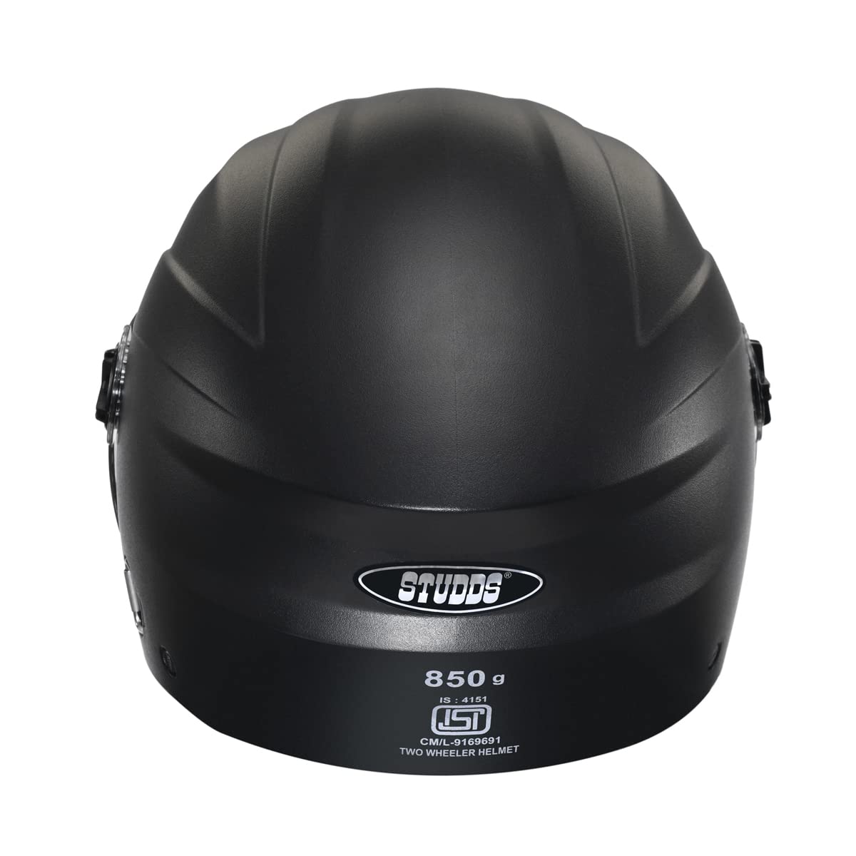 STUDDS RAY ISI Certified Open FACE Helmet for Men and Women with D - Ring Lock (Black-L) image 4