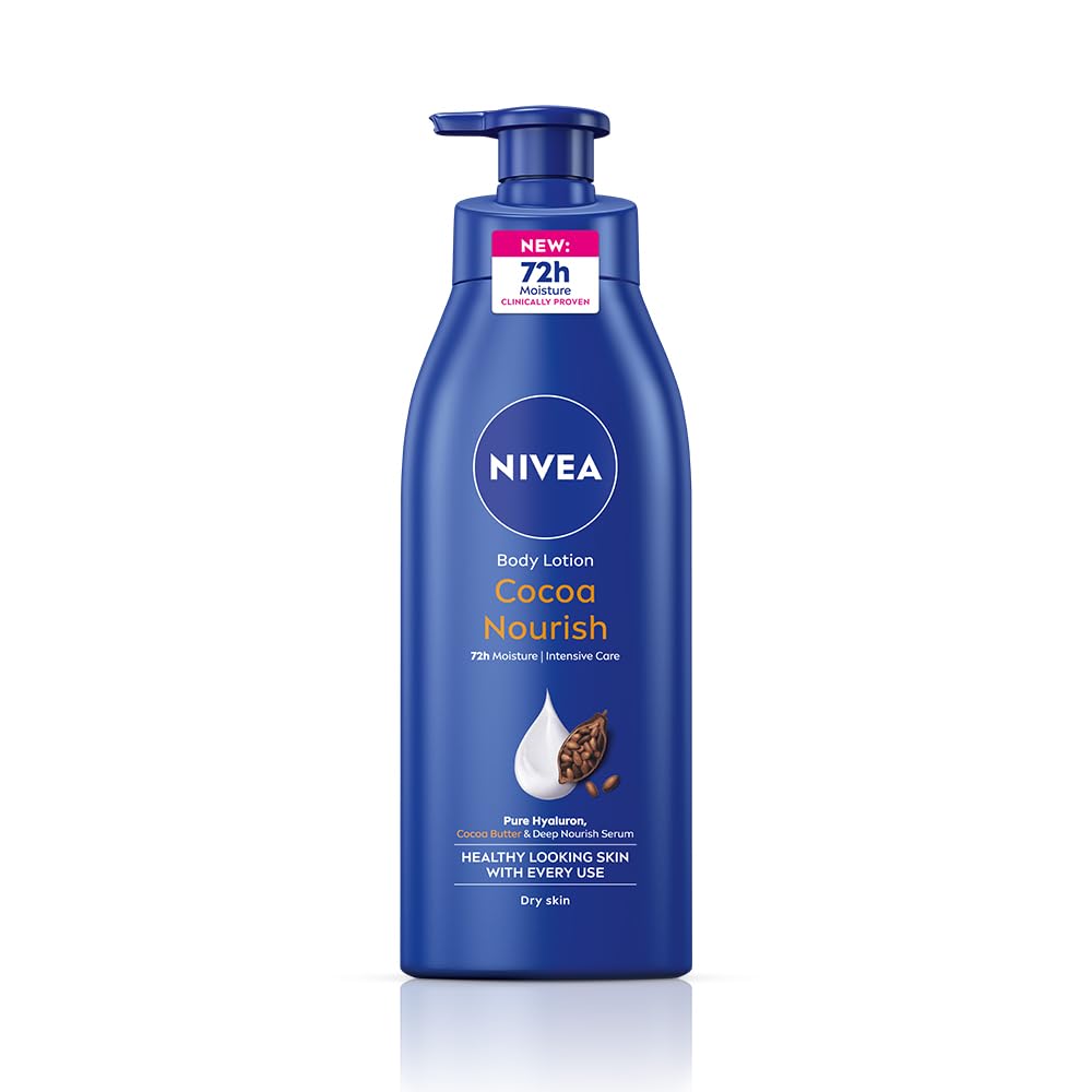 NIVEA Cocoa Nourish 400ml Body Lotion with Deep Moisture Serum| 72 H Moisturization | With Cocoa Butter & Coconut Oil | Non Greasy & Healthy Looking Skin |For Very Dry Skin