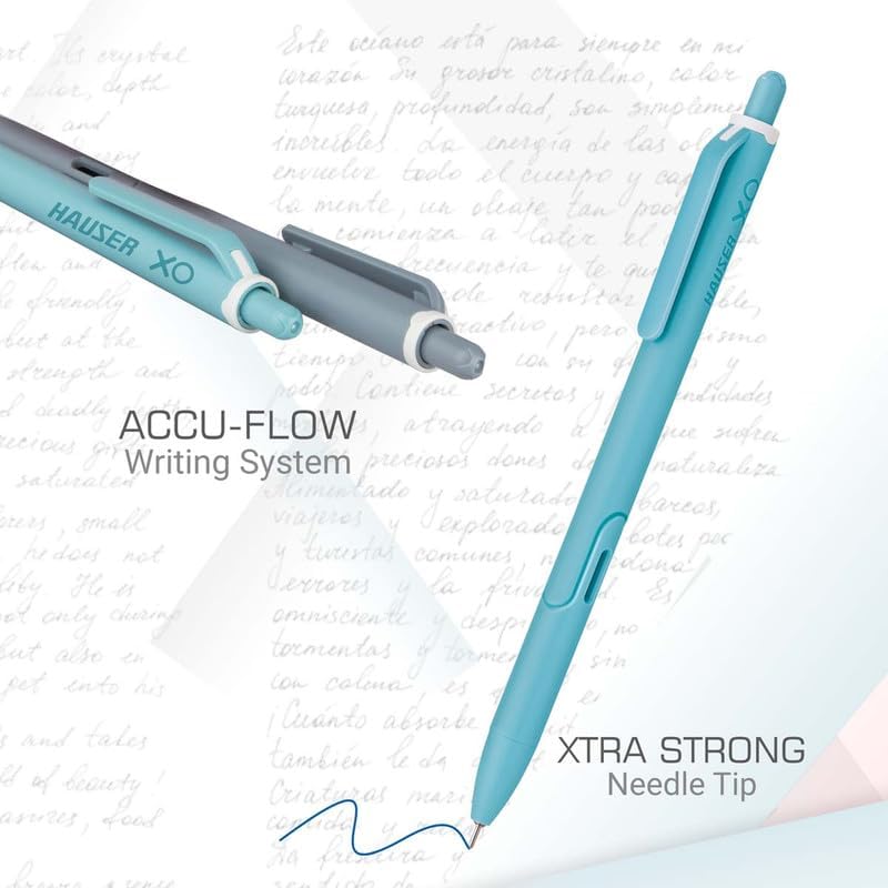 Hauser XO RT Retractable Ball Pen | Sleek Body & Minimalistic Design | Matt Finish & Solid Body Type | Low Viscosity Ink With Ultra Durable Tip | Blue Ink, Set Of 10 image 4