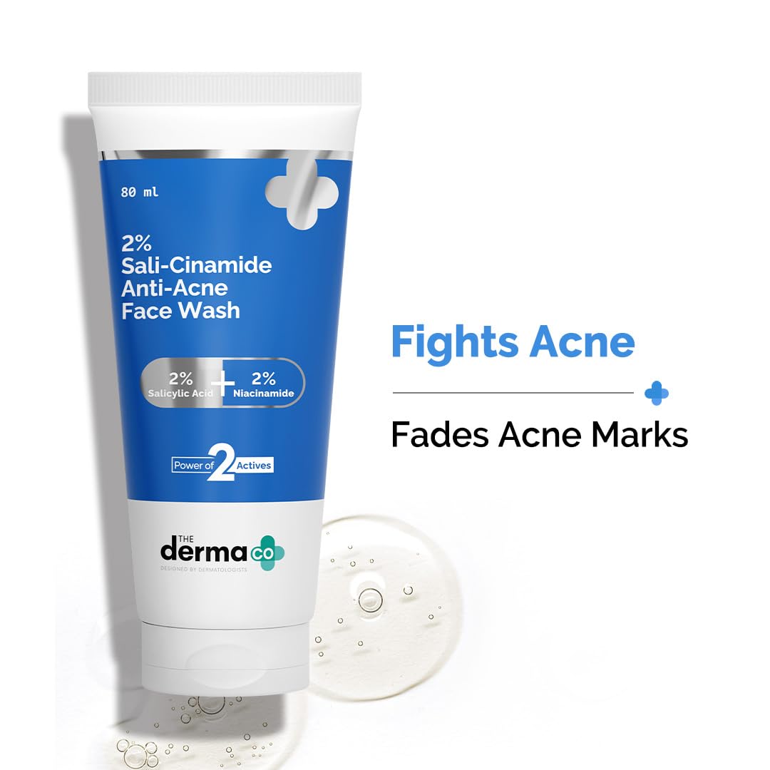 The Derma Co Sali-Cinamide Anti-Acne Face Wash with 2% Salicylic Acid & 2% Niacinamide - 80 ml | Clears Acne & Marks | Removes Excess Oil image 2
