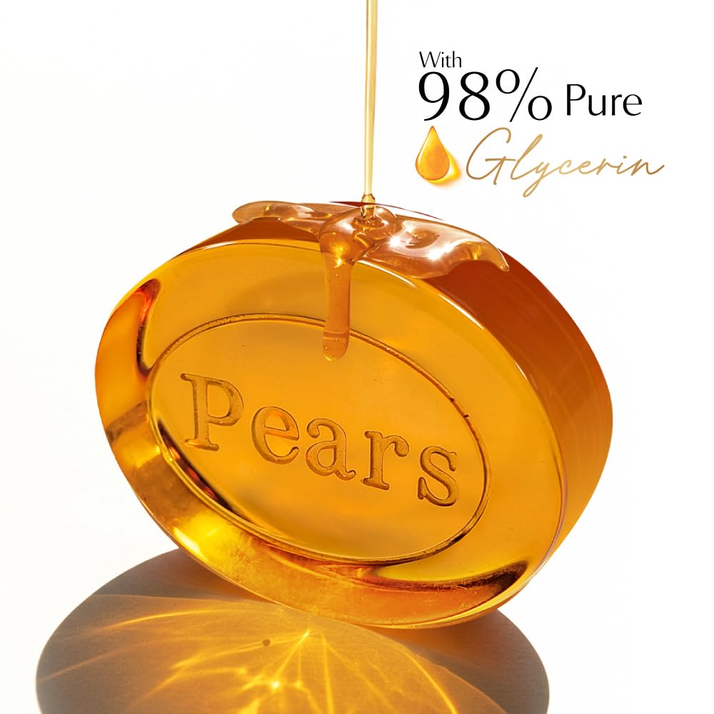 Pears Original Glycerin Soap Bar - Pure & Gentle Glow | With 98% Pure Glycerin | For Hydration & Glow | With Plant Based Cleanser for Skin & Body | Paraben-free | 125gms x 8 image 3