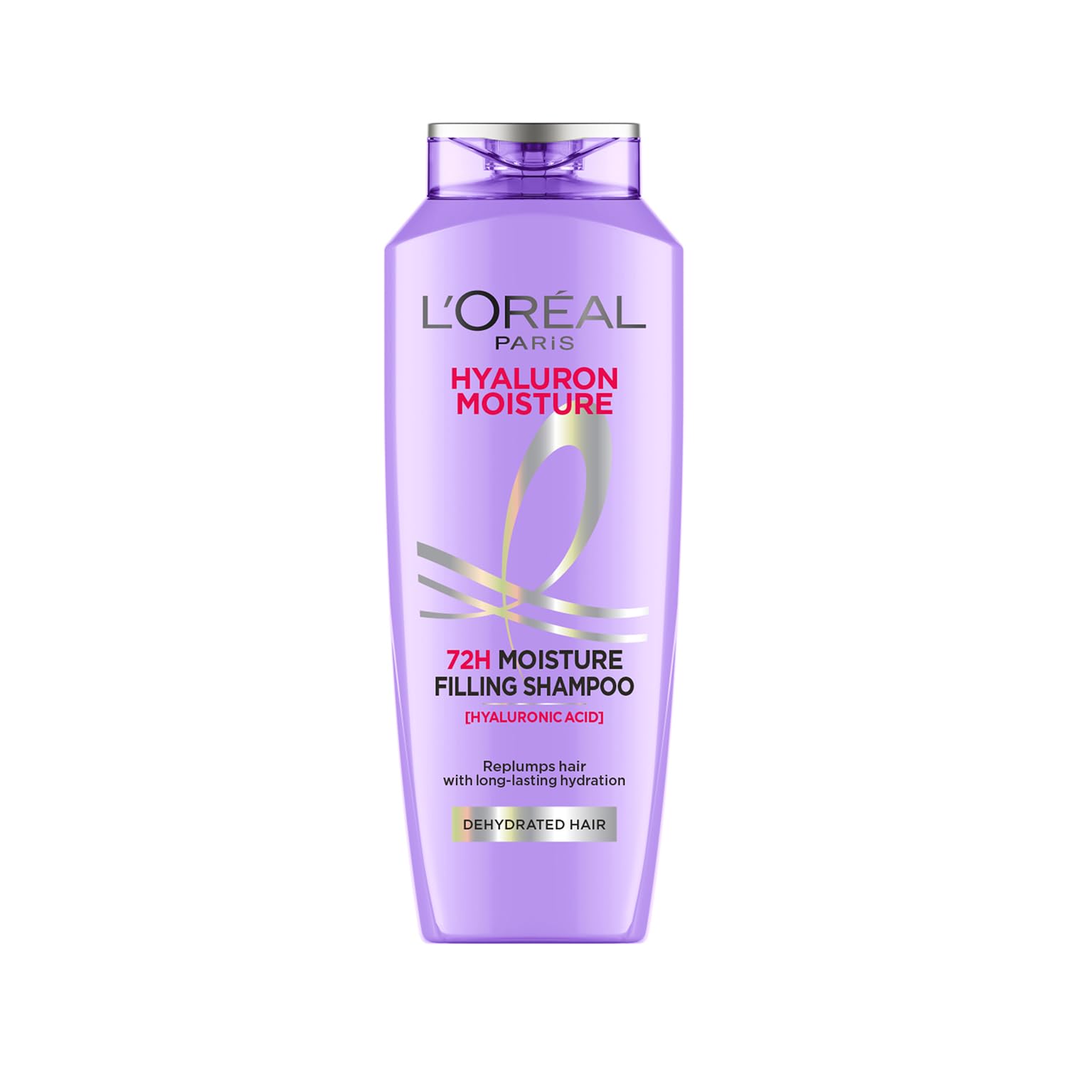 L Oréal Paris Moisture Filling Shampoo, With Hyaluronic Acid, For Dry & Dehydrated Hair, Adds Shine & Bounce, Hyaluron Moisture 72H, 340Ml.