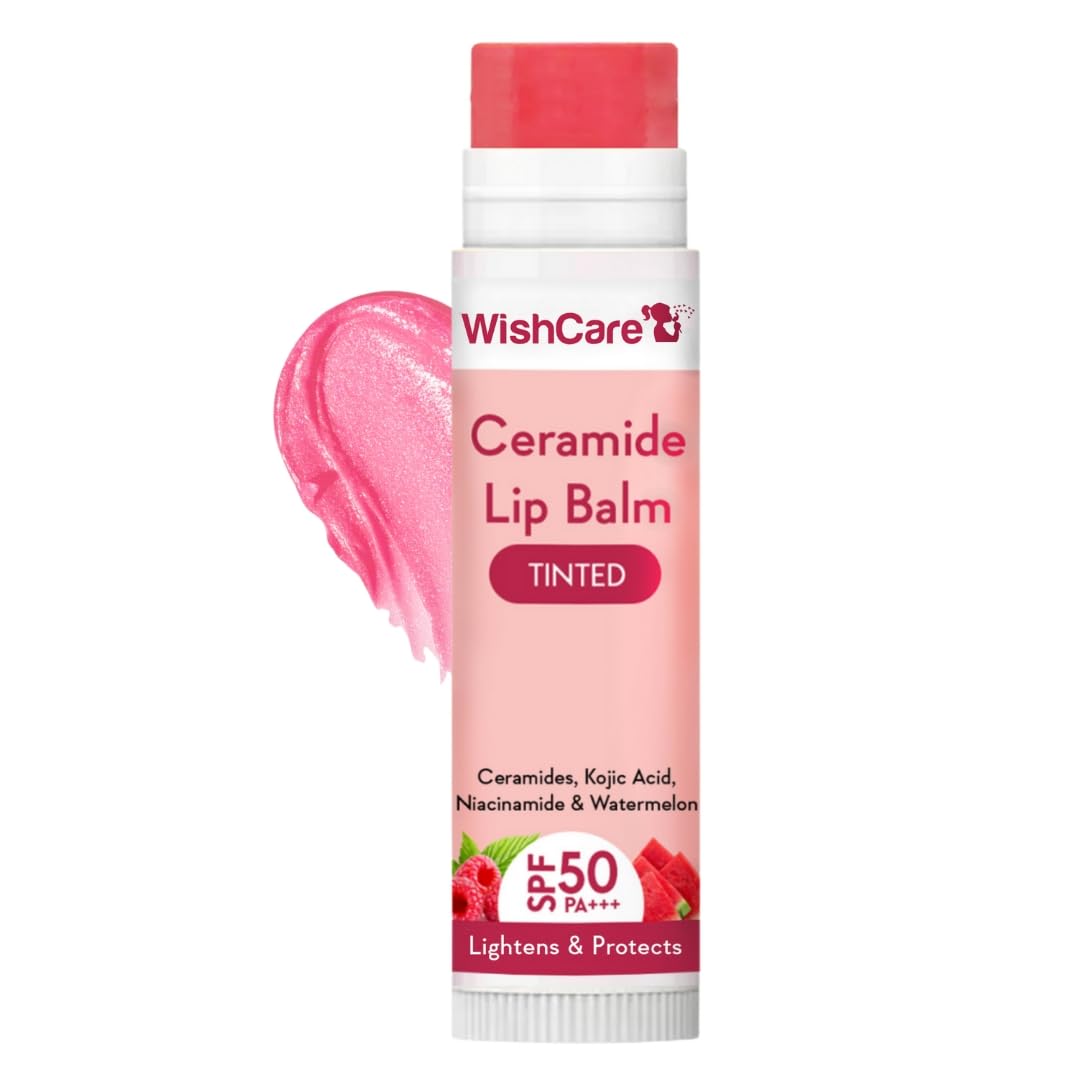 WishCare Tinted Lip Balm SPF 50 PA+++ | Brightening Lip Balm for Dark Lips | Kojic Acid & Niacinamide | For Women | 5g