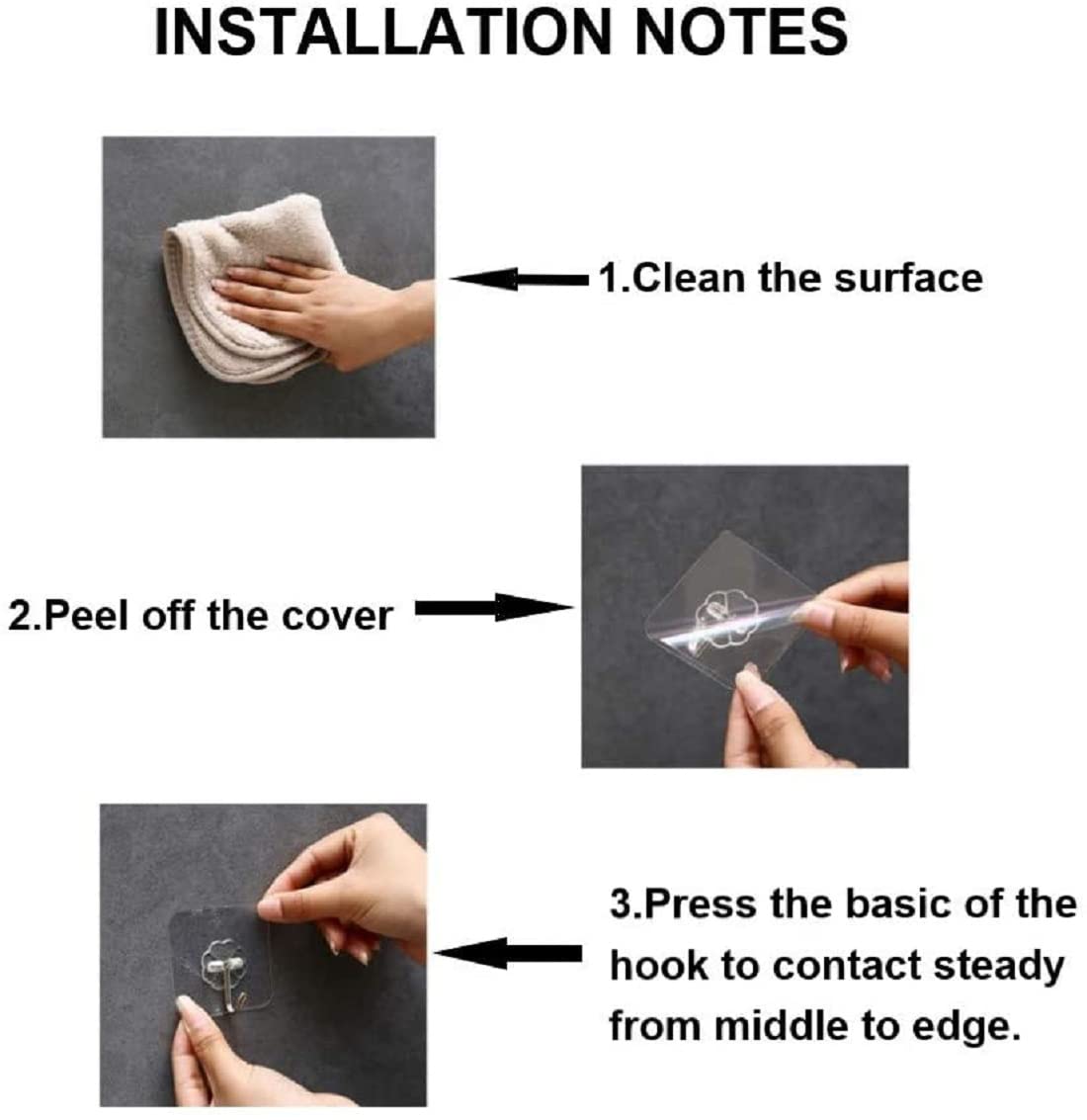 PVC Wall Hooks, Pack of 15, Transparent image 5