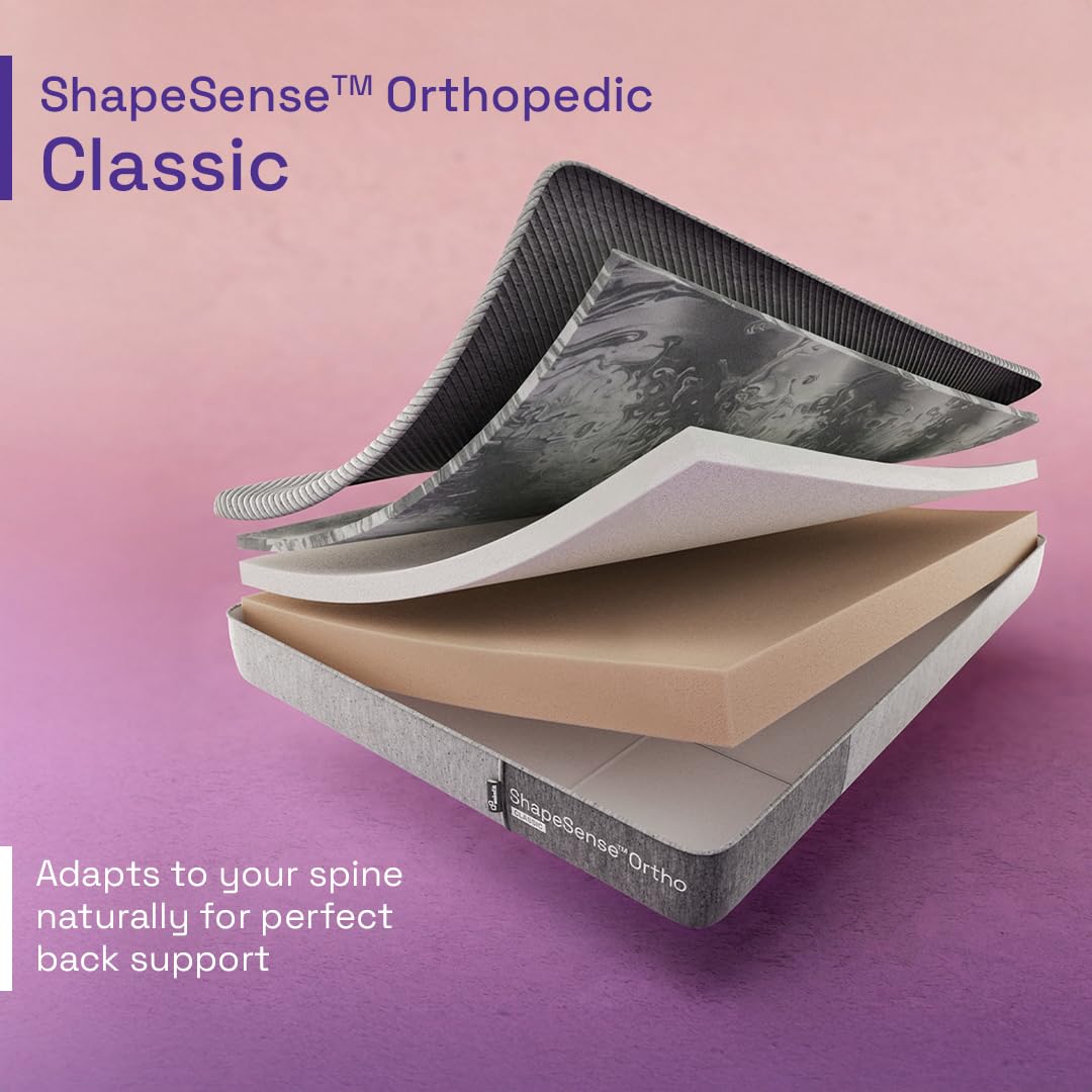 Wakefit ShapeSense Orthopedic Classic Memory Foam Mattress | 10 Years Warranty | Mattress King Bed, 6-Inch Bed Mattress, King Size (72x72x6 Inches, Medium Firm) image 3