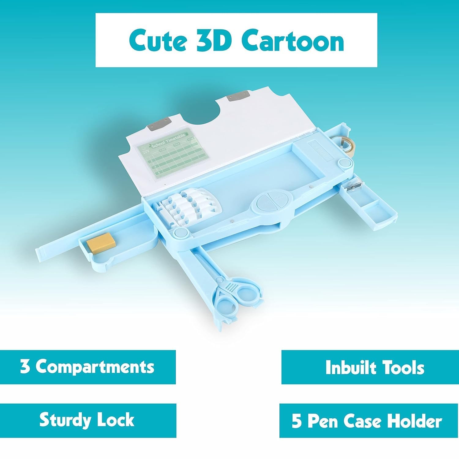 Multi Functional Pencil Box for Kids, Space Pencil Box for Boy, Kids Pencil Box for Boy & Girls, Magnetic Pencil Box for Boys, Space Theme Return Gifts for Kids image 2