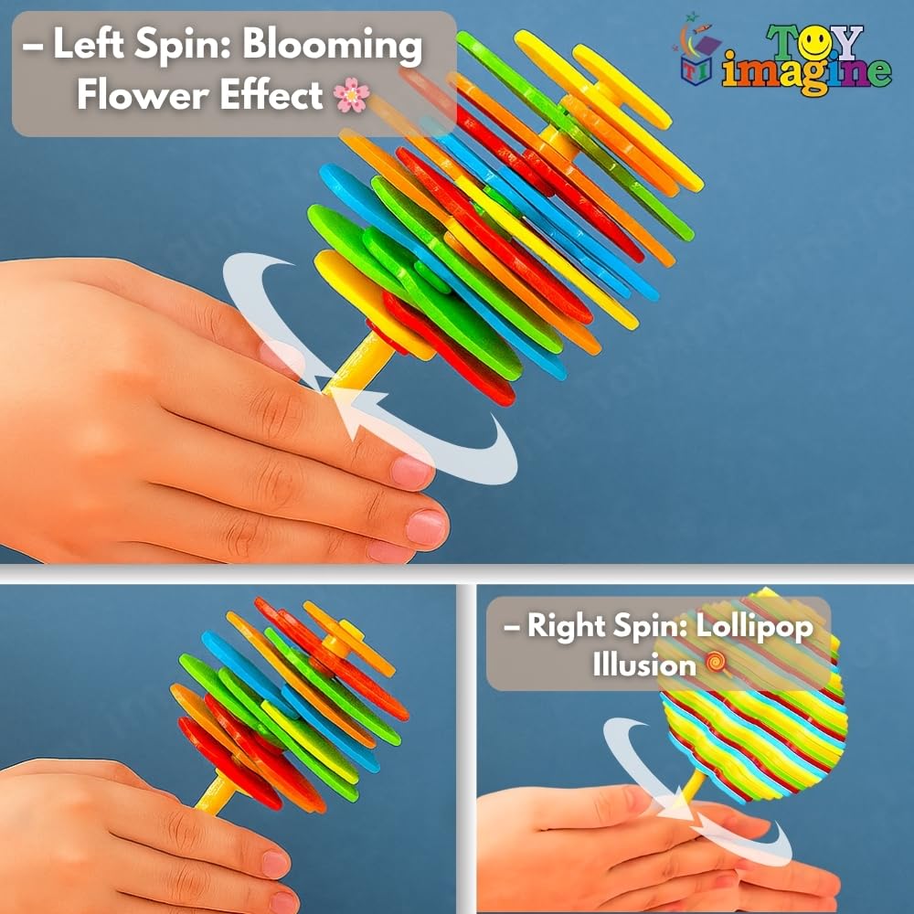 Toy Imagine Candy Flower Fidget Spinner Toy for Kids – BIS Certified Spinning Lollipop Floater Ball with Magic FlipSphere Action | Small Sensory Spring Toy for Boys & Girls Ages 3+ image 2