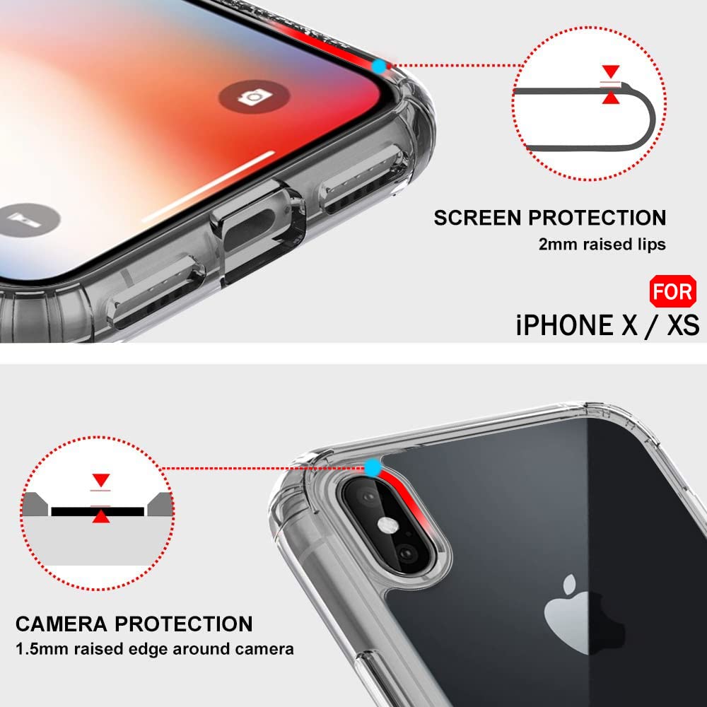 TheGiftKart Ultra-Hybrid Crystal Clear Back Case Cover for iPhone X/XS | Shockproof Design | Hard Back Cover Case for iPhone X/XS (PC & TPU, Transparent) image 3