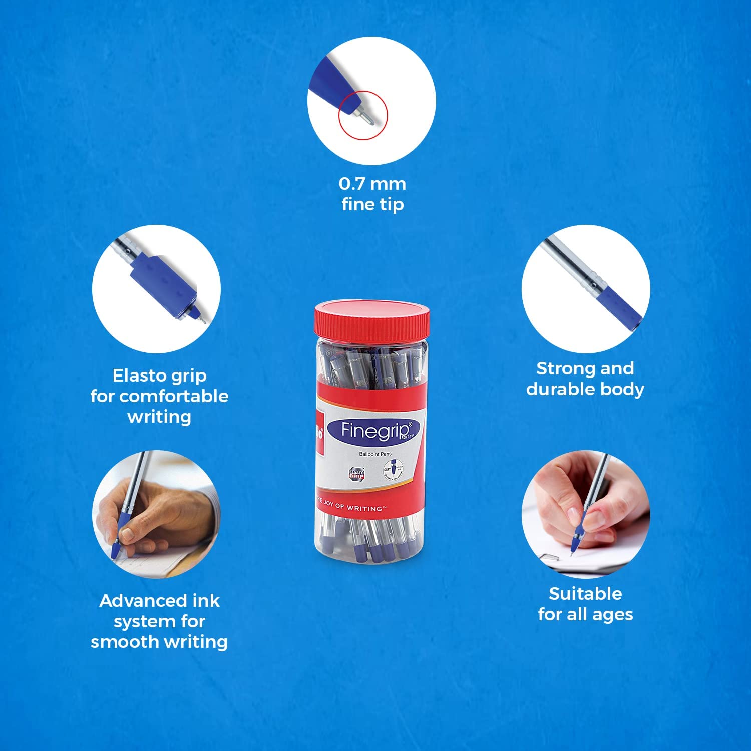 Cello Finegrip Ball Pen Set - Pack of 25 (Blue) image 2