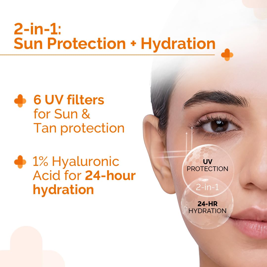 The Derma Co 1% Hyaluronic Sunscreen Aqua Gel SPF 50 PA++++ | Hydrating, Lightweight & Non-Greasy | No White Cast | Broad Spectrum & Blue Light Protection | Clinically Tested - (In-Vivo) | 50 g image 4
