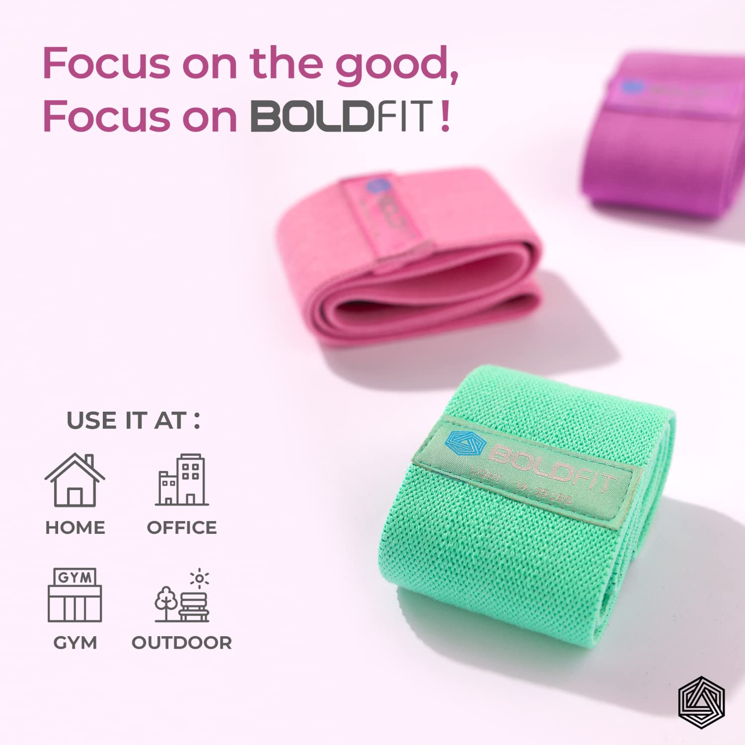 Boldfit Fabric Resistance Band - Loop Hip Band for Women & Men for Hip, Legs, Stretching, Toning Workout. Mini Loop Booty Bands for Glutes, Squats Exercise Usable in-Home & Gym image 5