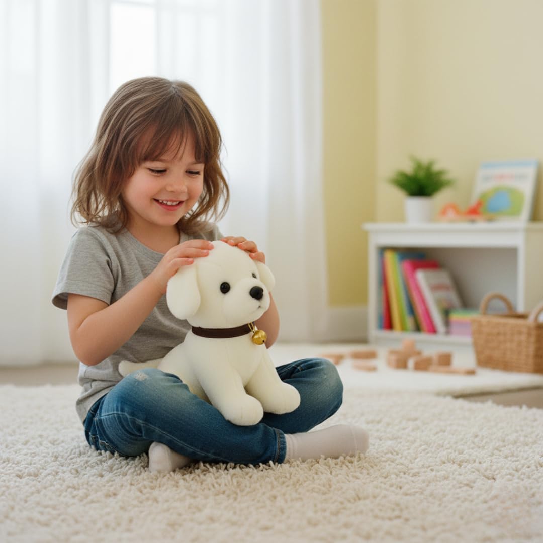 Babique Dog Plush Soft Toy Cute Kids Animal Home Decor Boys/Girls/Baby (25 cm, White) image 4