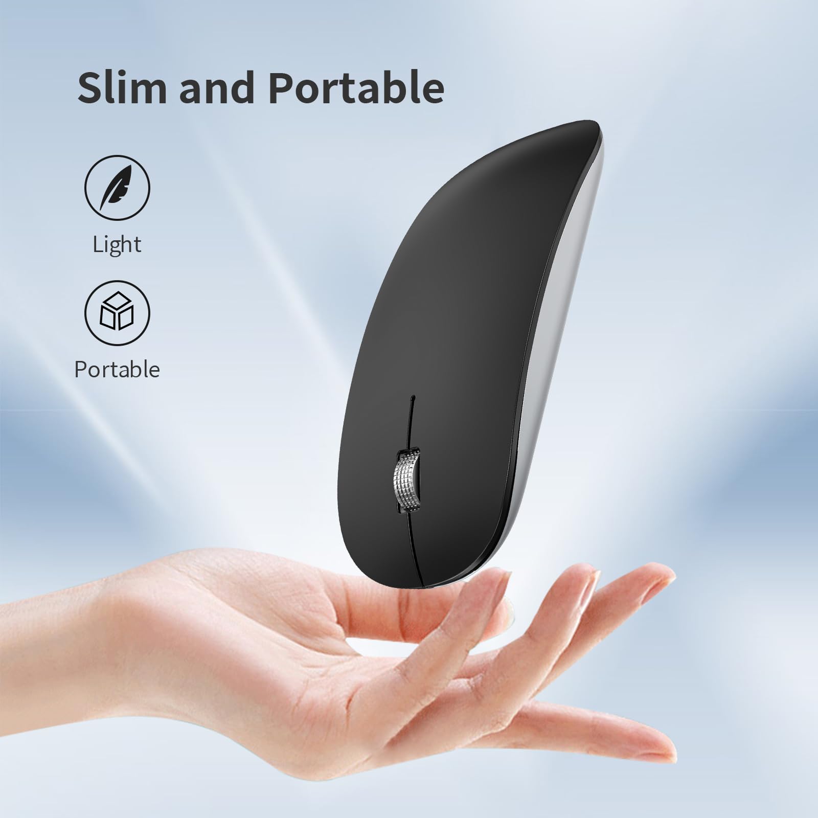 Offbeat - Atom Dual Bluetooth 5.1+5.1 & 2.4Ghz Wireless, Type-C Rechargeable Silent Click Mouse, Triple Device connectivity Windows, Mac, iOS, Android image 5