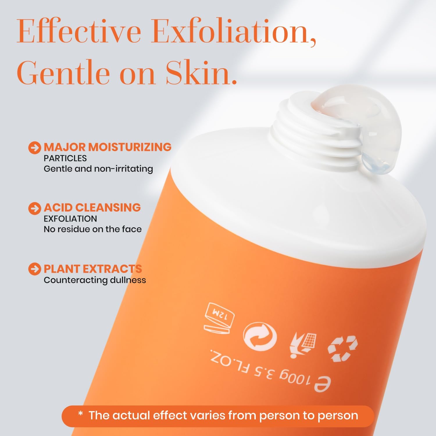 Orange Exfoliating Gel for Face & Body - Deep Cleansing Moisturizing Scrub with Enzymes, ExfoliatorOrganicFacial Formula to Remove Blackheads & Smooth Skin, Suitable for All Skin Types image 5
