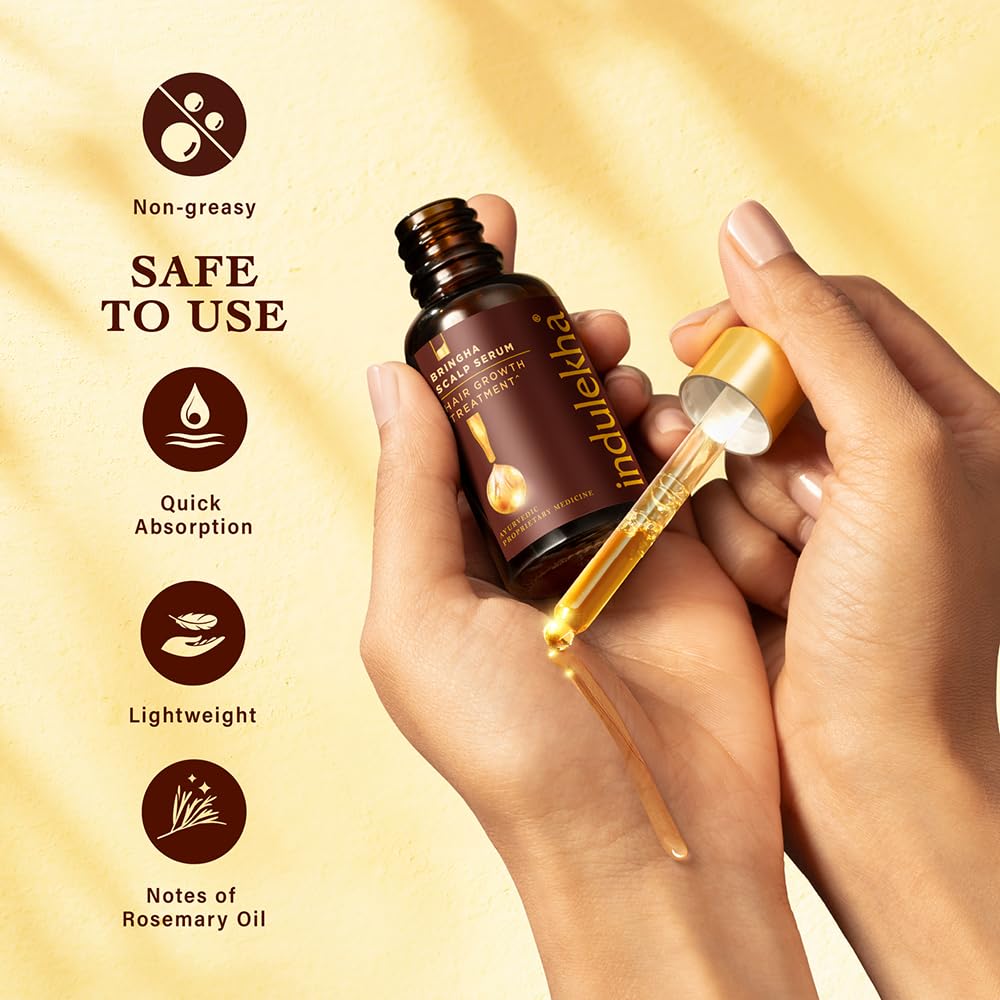 Indulekha Bringha Hair Growth Treatment Scalp Serum ,30ml |Ayurvedic Hair Growth Serum image 4