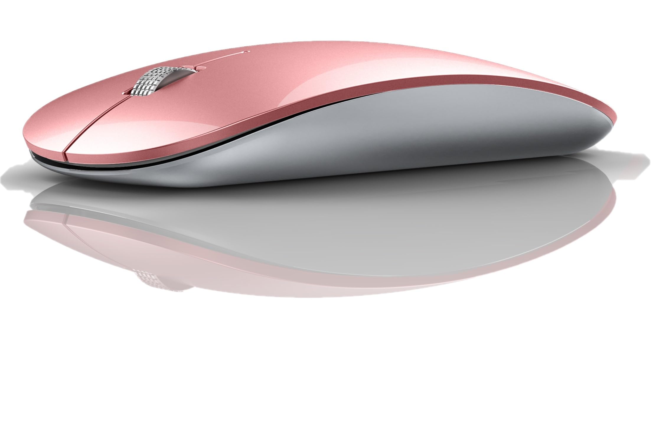 Offbeat - Atom Dual Bluetooth 5.1+5.1 & 2.4Ghz Wireless, Type-C Rechargeable Silent Click Mouse, Triple Device connectivity Windows, Mac, iOS, Android(Rose Gold)