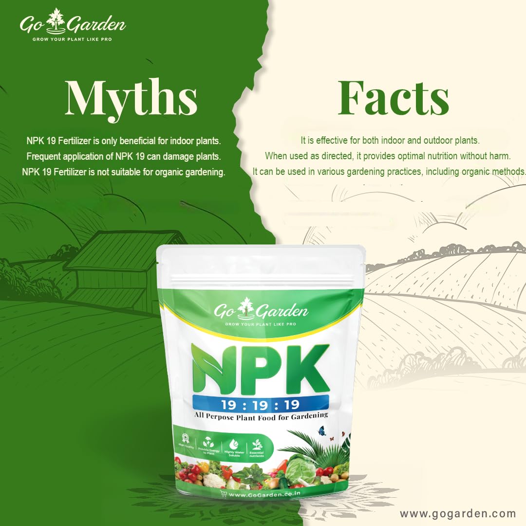 Go Garden NPK 19 19 19 Fertilizer for Plants | Water Soluble Plant Fertilizer for Growth, Flowering & Fruiting | Garden & Indoor Plant Care – 400 Gram image 4