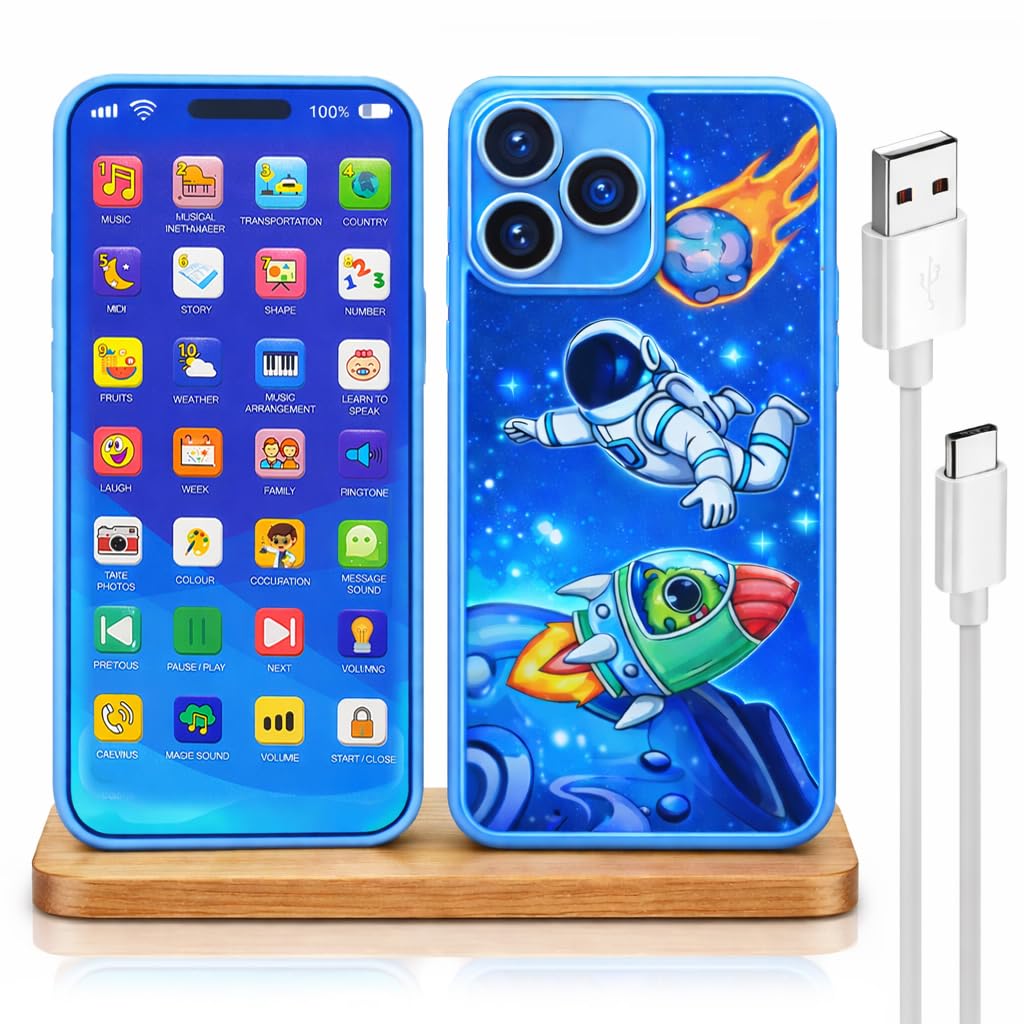 Kids Phone – Rechargeable Toy for Kids with 24 Learning Modes | Talking Dummy Mobile for Boys & Girls Age 2–12 | Educational Mobile Phone Toy with, Music & Games