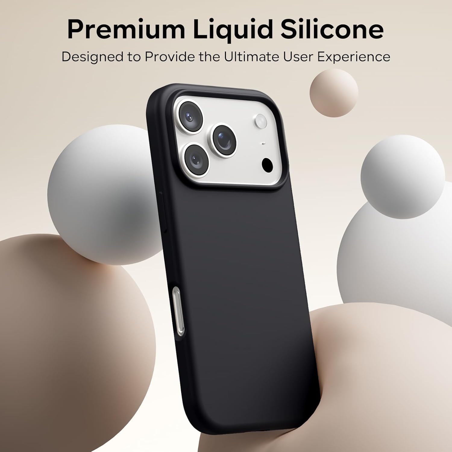 DIZORO Compatible with iPhone 17 Pro / 18 Pro Case, Liquid Silicone 3 Layers Full Covered Soft Gel Rubber Shockproof Protective Cover with Anti-Scratch Microfiber Lining - Black image 4