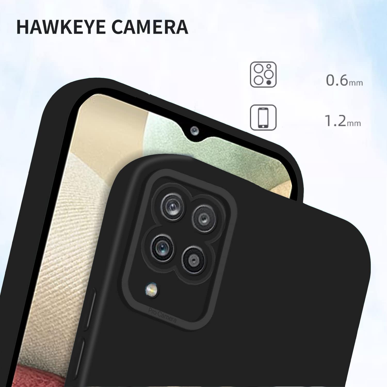 Pikkme Samsung Galaxy M12 / A12 / F12 Back Cover Soft Matte Liquid Silicone TPU | Camera Protection | Shockproof Slim Back Case for Samsung Galaxy M12 / A12 / F12 (Black) image 5