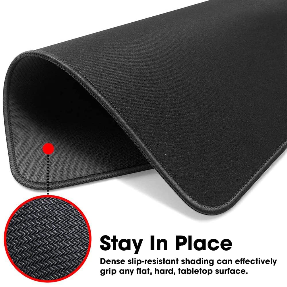 STRIFF Mousepad Mouse Mat 230X190X2mm Mouse Pad Gaming/Mouse pad for Laptop Non-Slip Rubber Base, Waterproof Surface, Premium-Textured, Compatible with Laser and Optical Mice(Black)(Pack of 2) image 3