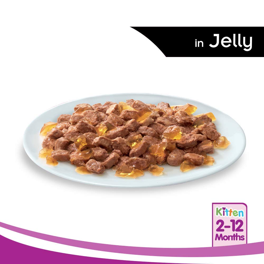 Whiskas Kitten (2-12 Months) Wet Cat Food, Tuna in Jelly Flavour, Pack of 6 x 85 g Pouches image 5