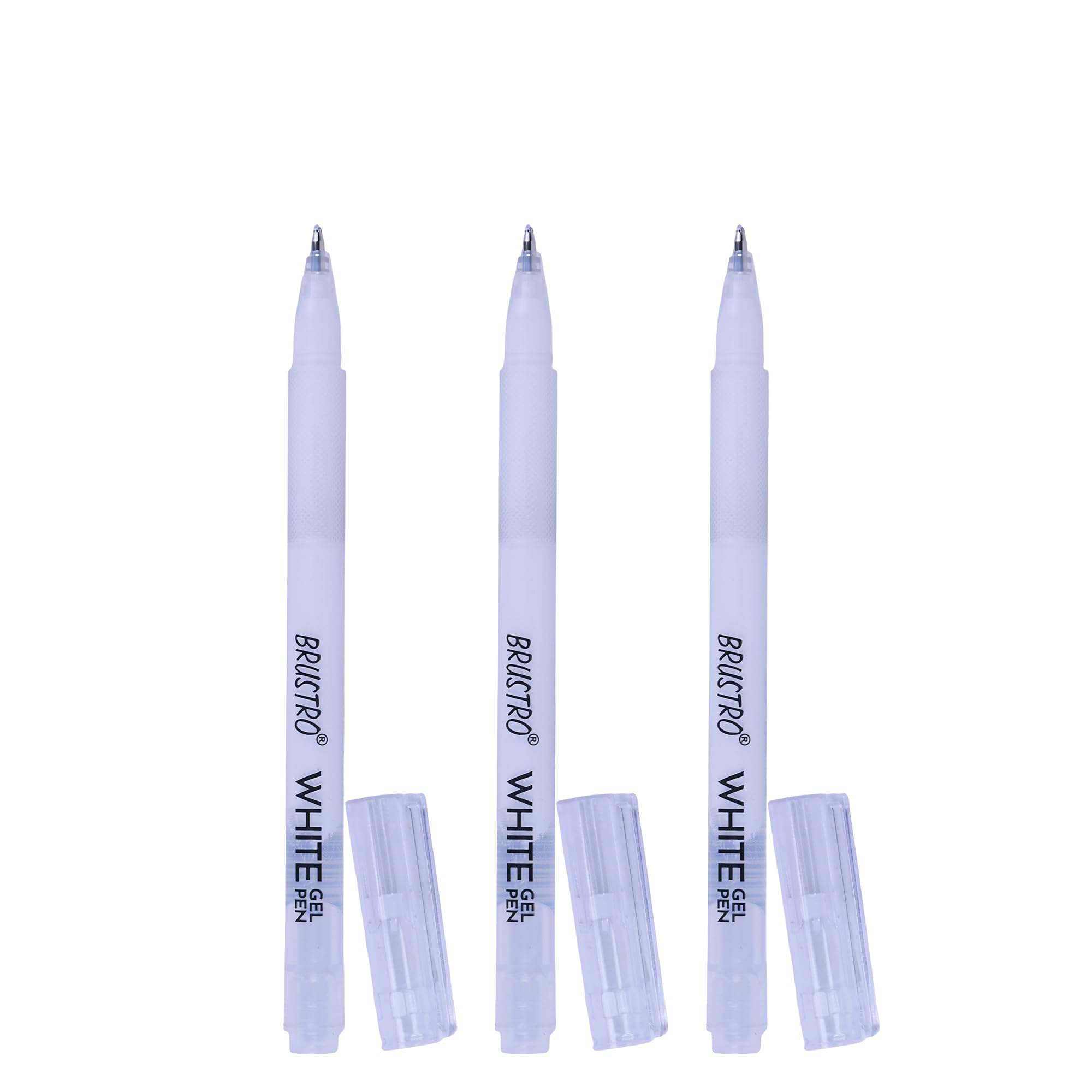 BRUSTRO White Gel Pen | Tip size -1 mm|Pack of 3 | Ideal for Students and Adults, Drawing, Mandala Arts, Students, Office Use, Writing, Pen Set image 2