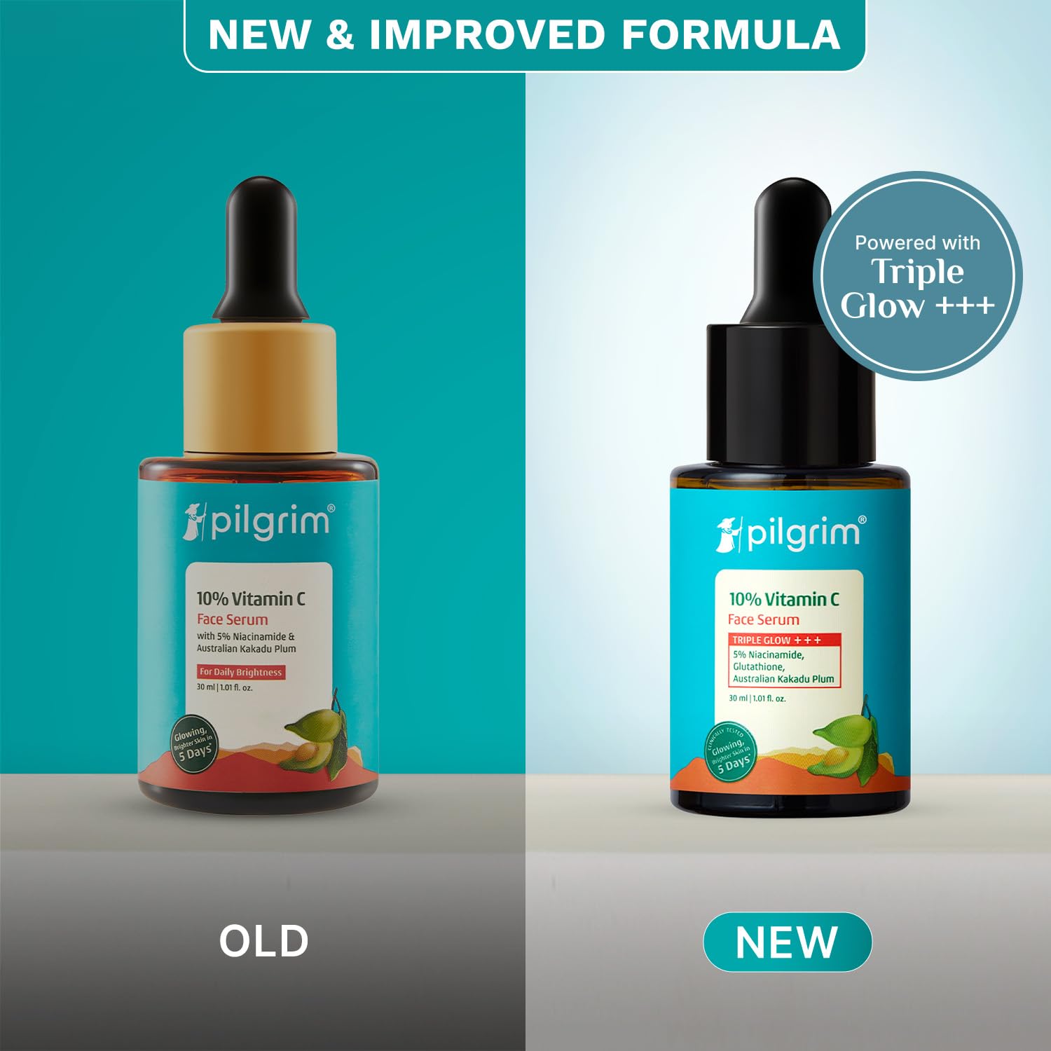 Pilgrim 10% Vitamin C Serum 30ml for Glowing Skin|With 5% Niacinamide, Hyaluronic & Glycolic Acid|Fades Dark Spots, Pigmentation|For All, Oily, Combination, Normal Skin |Beginner Friendly - Men, Women image 2