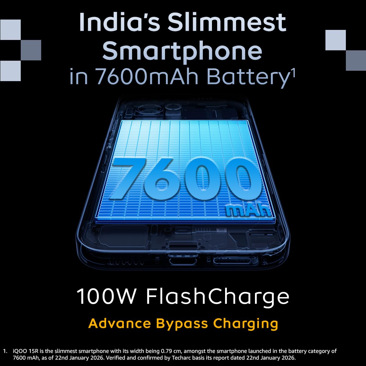 iQOO 15R (Triumph Silver 2026, 8GB RAM, 256GB Storage) | Snapdragon® 8 Gen 5 Processor | India’s Slimmest Smartphone in 7600mAh Battery* | Segment's Most Stable 144FPS Gaming* image 3