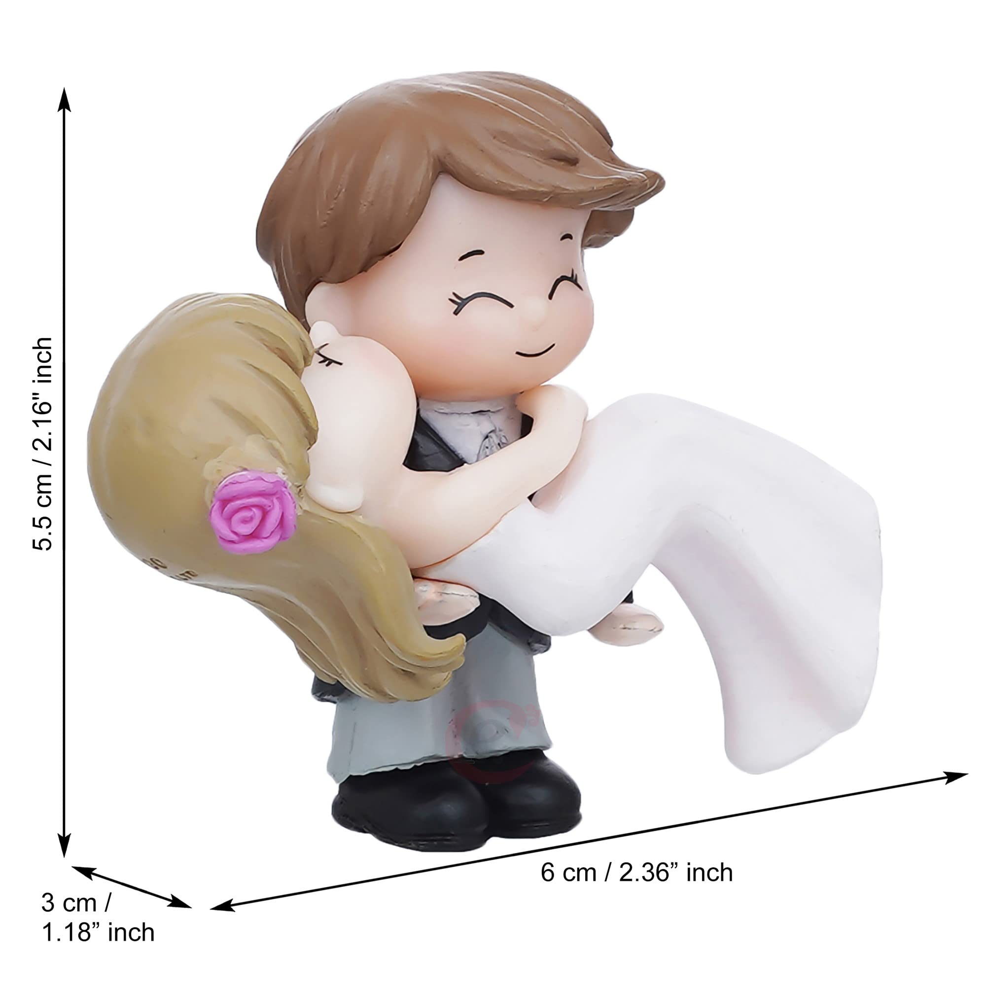 eCraftIndia Plastic Bride Kissing Groom Romantic Couple Statue Decorative Showpiece Valentine Gift for Girlfriend Boyfriend Husband Wife Her Him | Valentines Day Gift | Valentine Day Decoration Items image 4