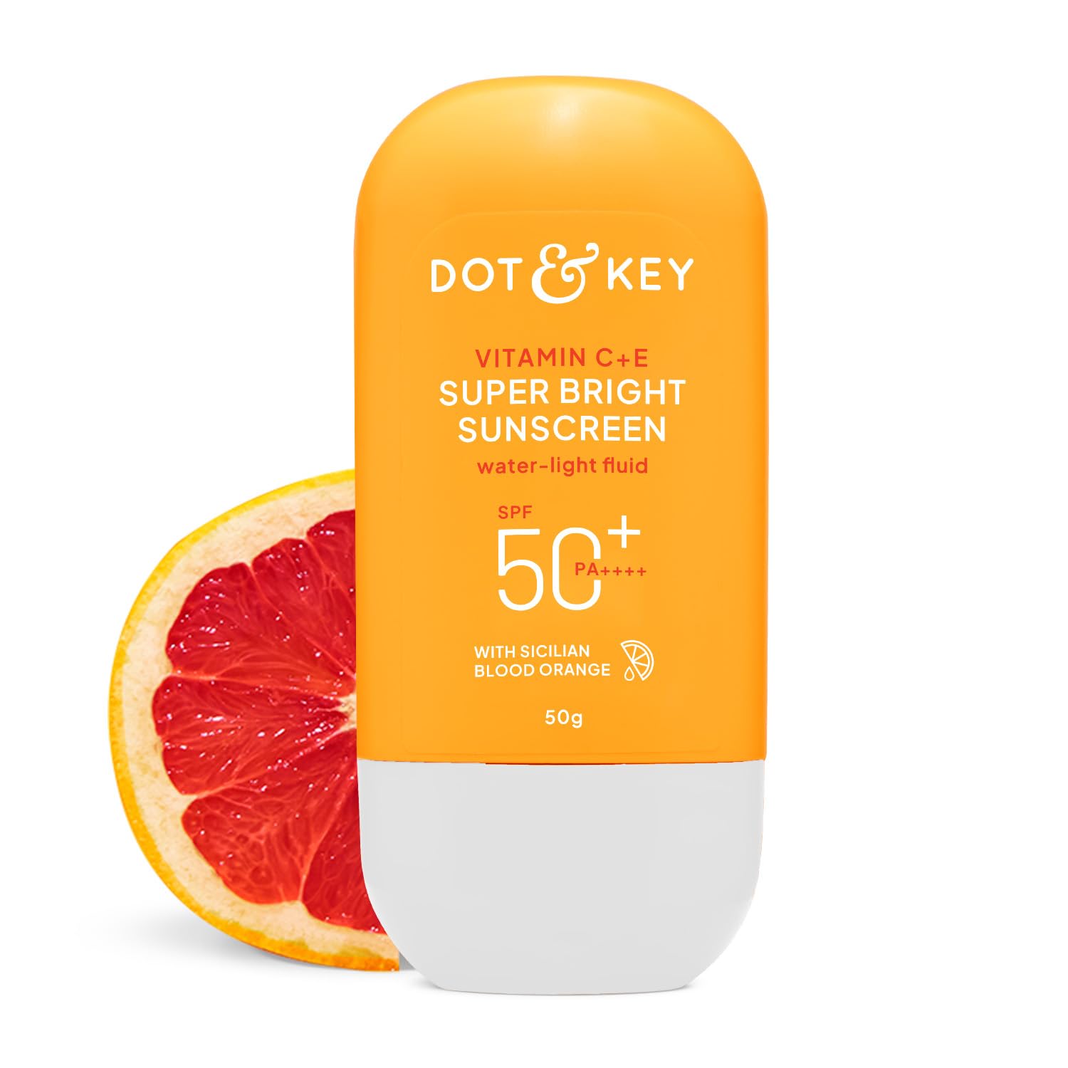 DOT & KEY Vitamin C + E Super Bright Sunscreen Spf 50 In-Vivo Tested | Water-Light,UVA/UVB & Blue Light Protection|For Even Toned & Glowing Skin|With Liquid Spf 50+++| No White Cast | For All Skin Types| 50G,Pack Of 1