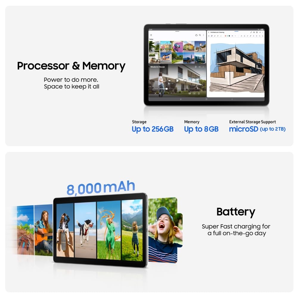Samsung Galaxy Tab S10 Lite with AI, S Pen in-Box, 27.7 cm (10.9 Inch) Display, Object Eraser, 90Hz Refresh Rate, Pre Loaded Pro Apps, IP42 Rating, 6GB RAM, 128GB Storage, Wi-Fi + 5G Tablet, Gray image 4