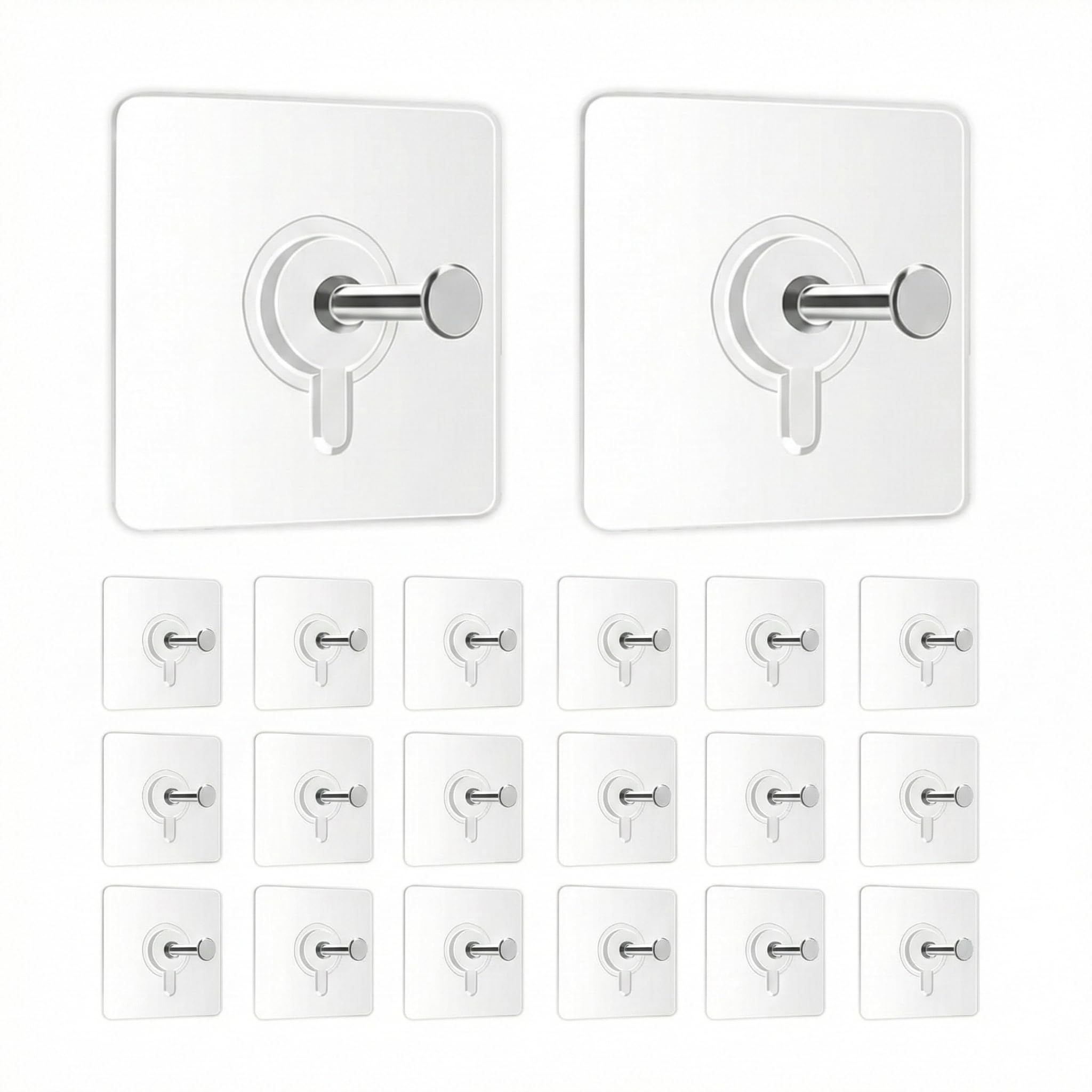 JIALTO 20 Pcs Self Adhesive Hooks for Secure Wall Hanging - Versatile 6mm Nail Hook for Photo Frames Hooks, Clocks, and More - Transparent, Heavy-Duty, No-Drill Solution