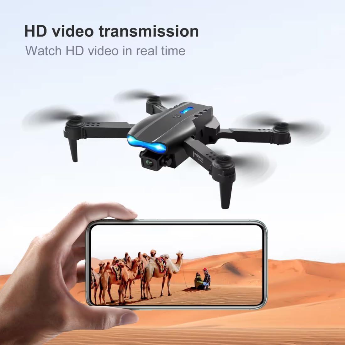 Drone with 4k Camera Foldable 1080P HD Drone with FPV Live Video, Smart Gestures Selfie, Altitude Hold, One Key Take Off/Landing, 3D Flips A1 image 3