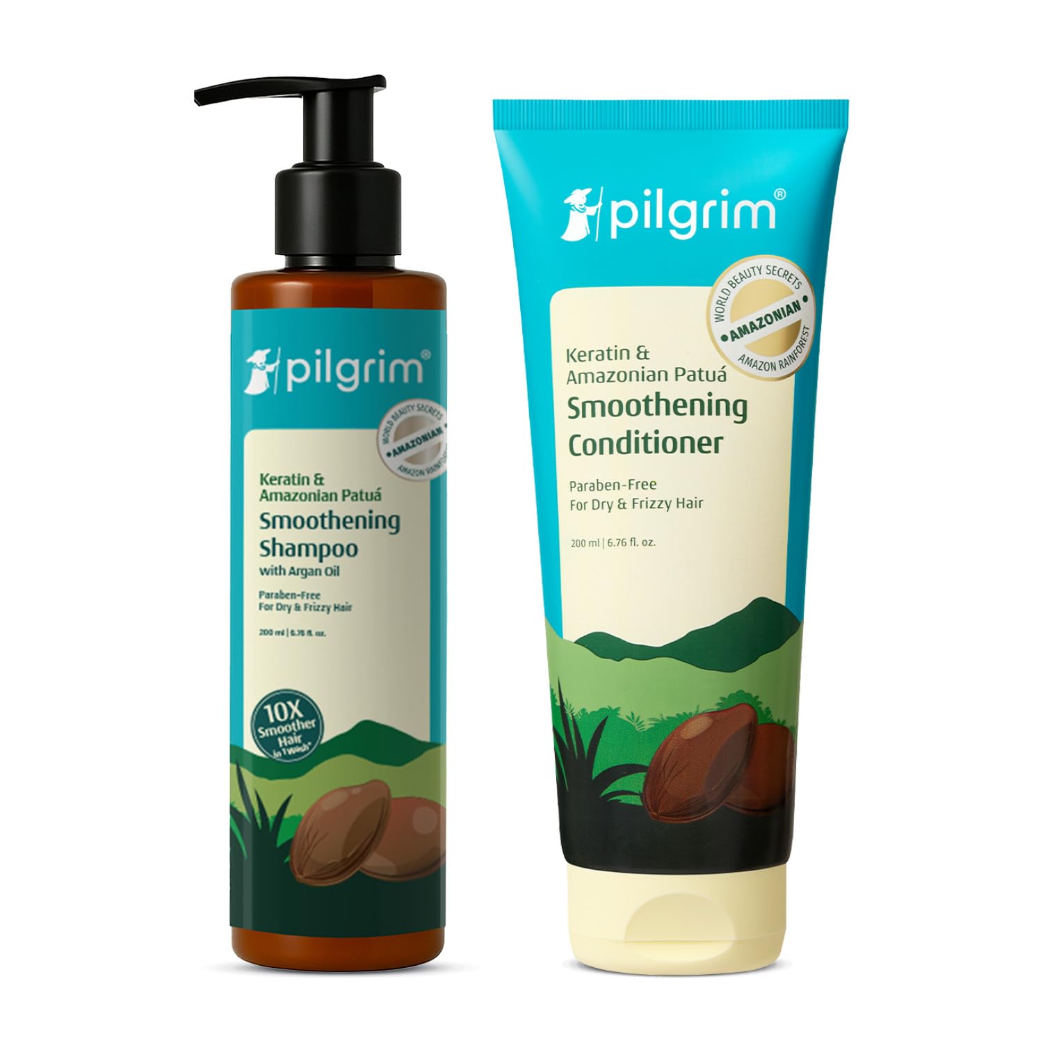 Pilgrim Advanced Patuá & Keratin Smoothing Shampoo And Conditioner, 2 Count