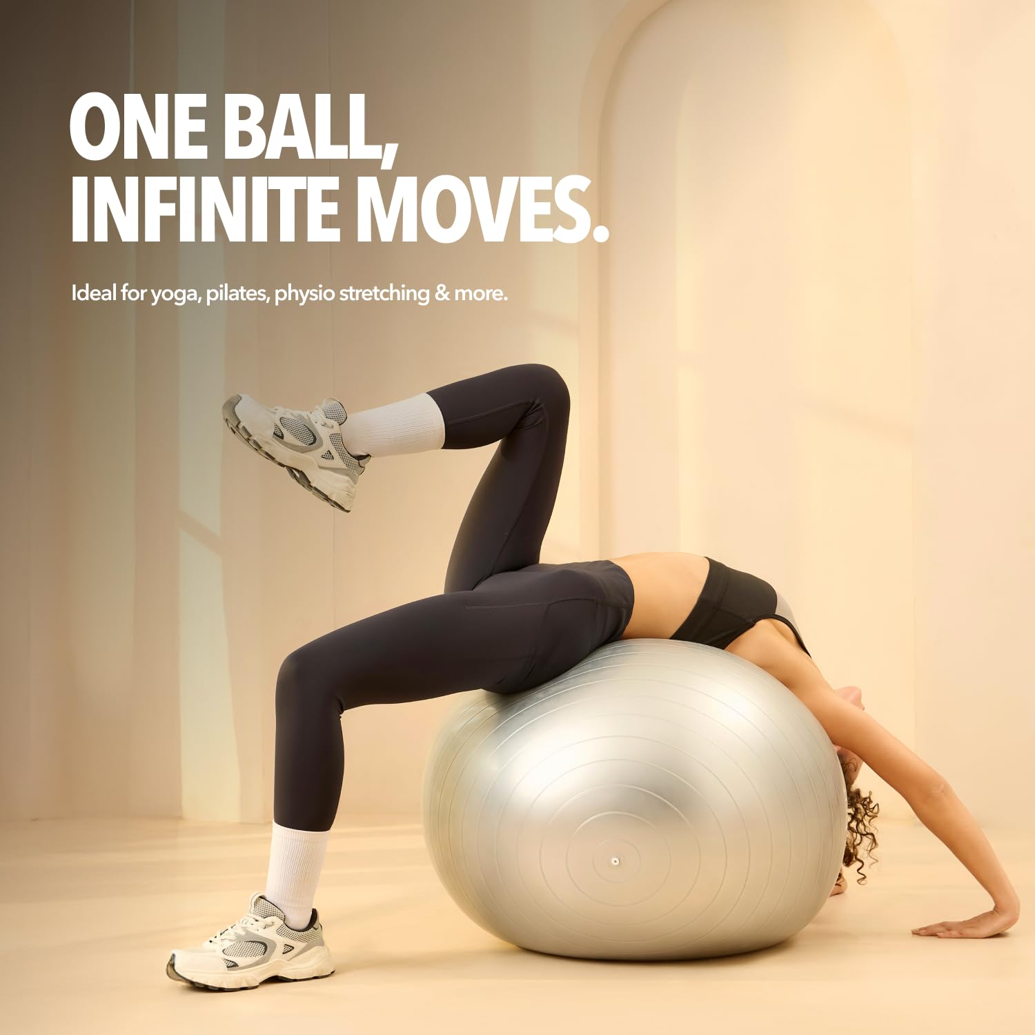 Boldfit Gym Ball for Exercise with Foot Pump for Workout Yoga for Women and Men Swiss for Balance Stability Training, Fitness 55cm-Grey image 4
