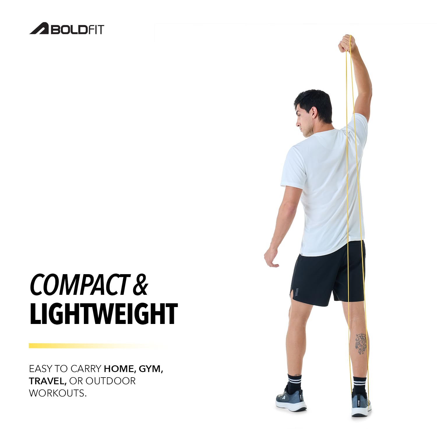 Boldfit Heavy Resistance Band for Workout Set Exercise & Stretching Pull Up Bands for Home Exercise for Gym Men & Women Loop Bands Toning Bands Resistance Band Yellow (3-7 Kg) image 5