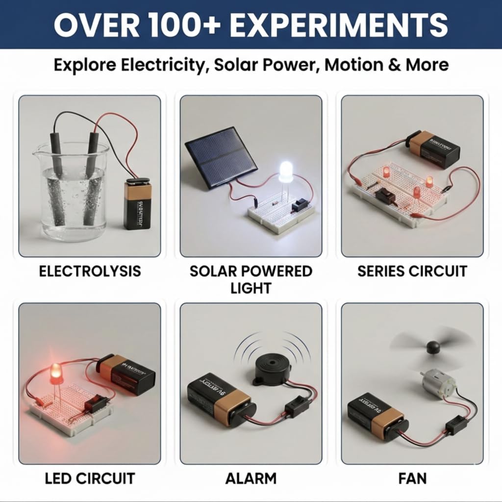 Physics Wallah School Science Project Kit Working Model & Experiment Kit for Kids 8-14 | Electronic Toys for Boys 7-14 Years with Solar Panel, Windmill & 100+ Electric Circuits (Class 5th-10th) image 4
