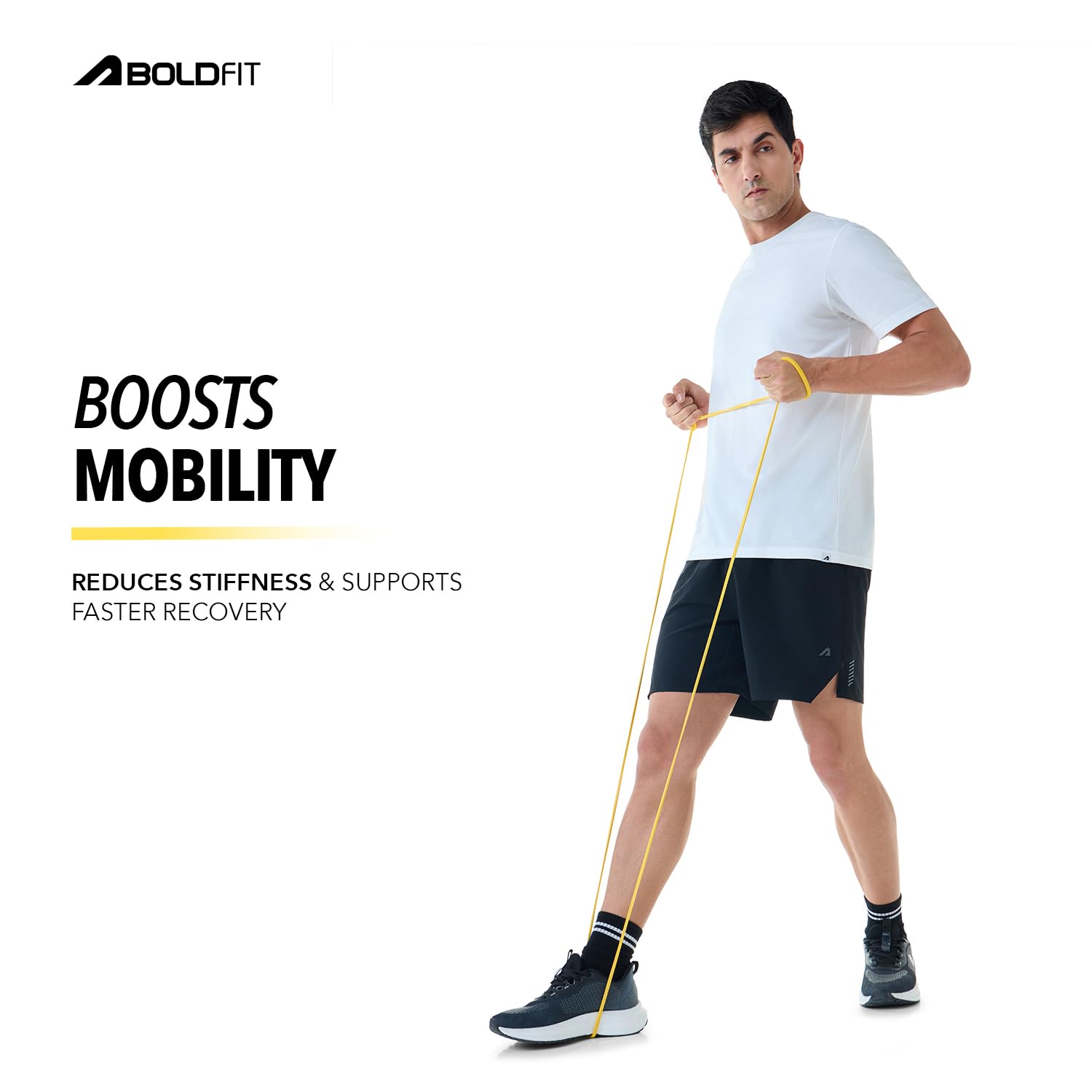 Boldfit Heavy Resistance Band for Workout Set Exercise & Stretching Pull Up Bands for Home Exercise for Gym Men & Women Loop Bands Toning Bands Resistance Band Yellow (3-7 Kg) image 3