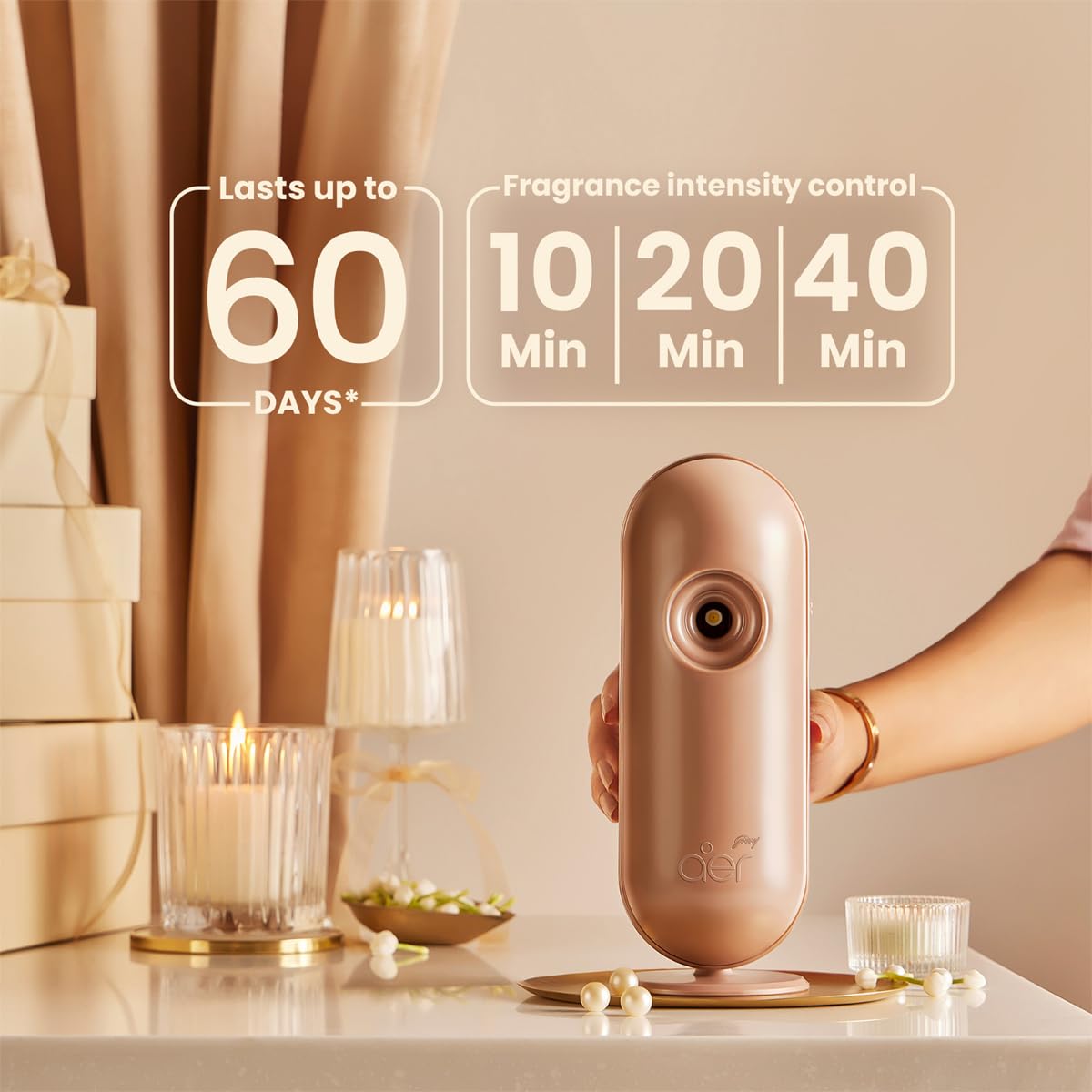 Godrej aer Matic Kit (Machine + 1 Refill) - Automatic Room Fresheners with Flexi Control Spray | Royal Festive Essence | 2200 Sprays Guaranteed | Lasts up to 60 days (210ml) image 5