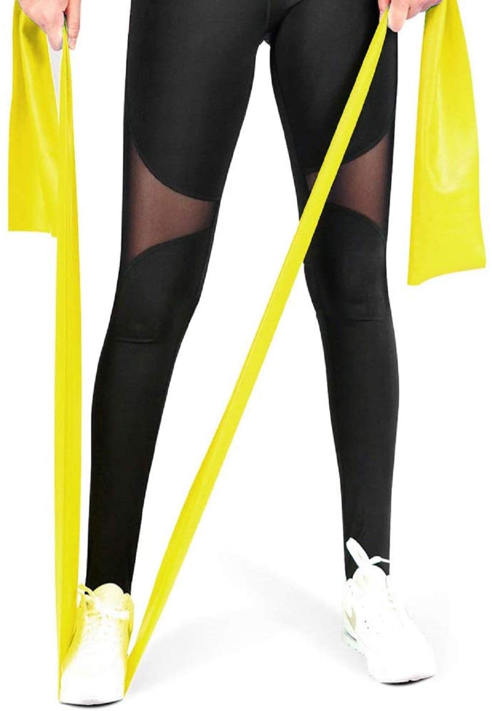 Natural Rubber Resistance Bands For Toning. Strength Training, Stretching, Physical Therapy, Pilates, Yoga Exercises Home Fitness Workouts For Men/Women (15Lbs - 6Ft - Yellow Band) image 5