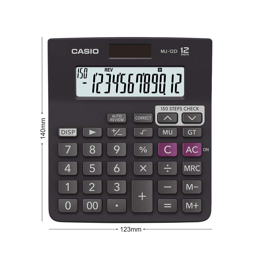 Casio MJ-12D 150 Steps Check and Correct Desktop Financial Calculator, Black image 3