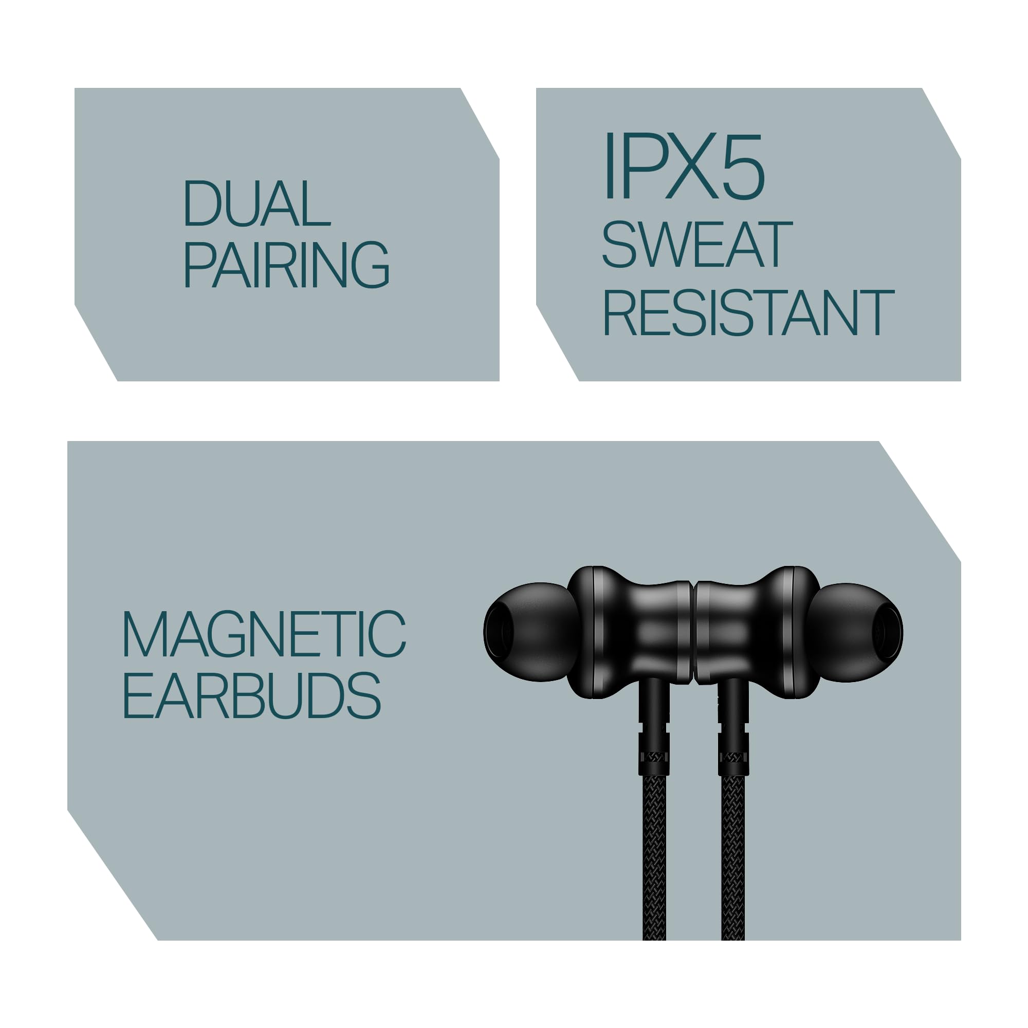 Boat 2025 Launch Rockerz 113, 40H Battery, Dual Pair, Fast Charge, ENx Tech, Stream Ad Free Music via App Support, Magnetic Buds, Bluetooth Neckband, Wireless with Mic in Ear Earphones (Active Black) image 4