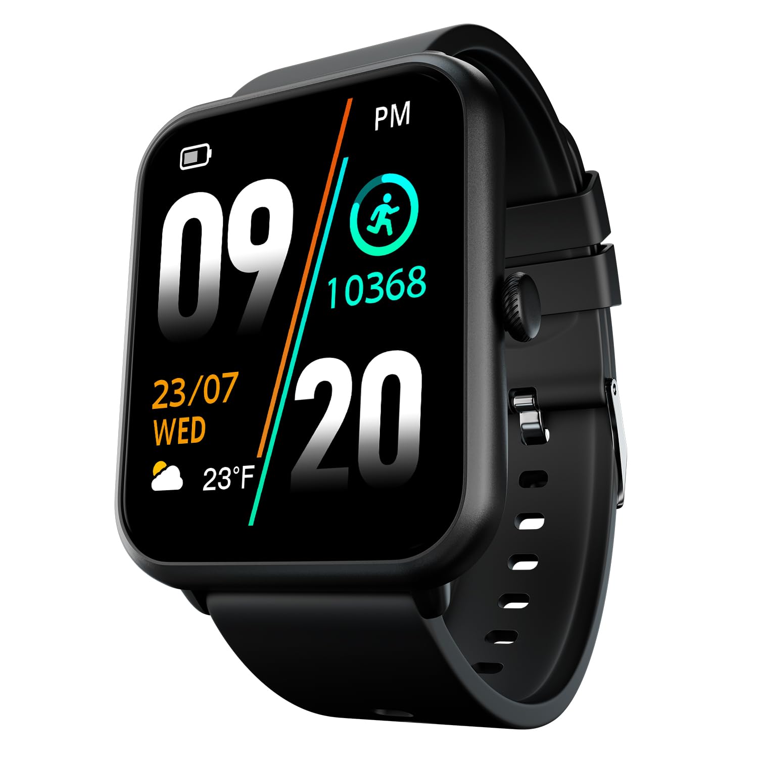 Fire-Boltt Ninja Call Pro Plus Bluetooth Calling Smart Watch, 1.83″ HD Display, AI Voice Assistant, 120+ Sports Modes, IP67 Waterproof, SpO2 & Heart Rate Monitor Smartwatch for Men & Women - Black